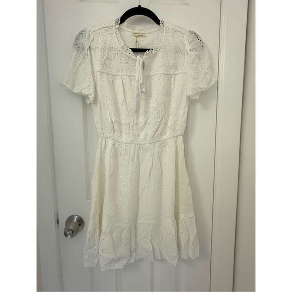 Lovestitch smocked eyelet mini dress Small - Picture 3 of 5